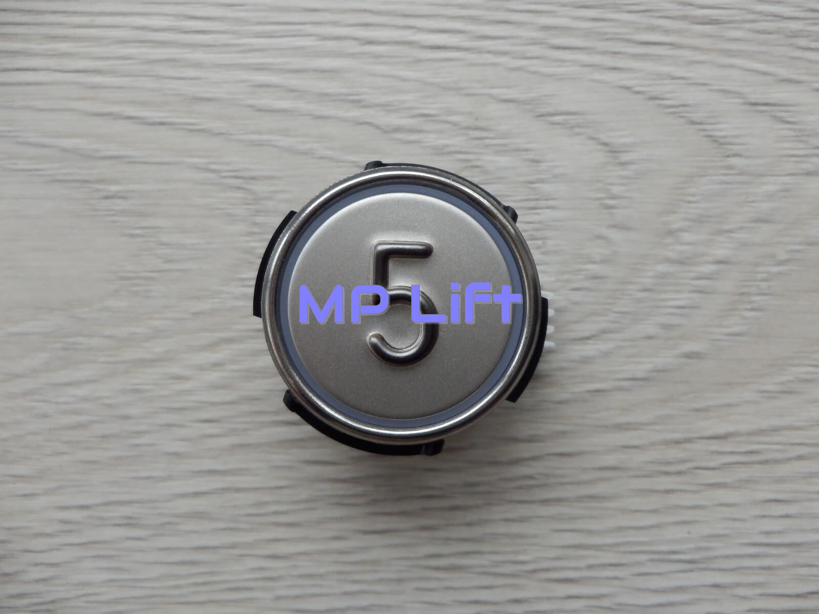 PRZYCISK SCHAEFER RT42 VIII LED "5" Z BRAILLEM, MATOWY, PODŚWIETLENIE NIEBIESKIE