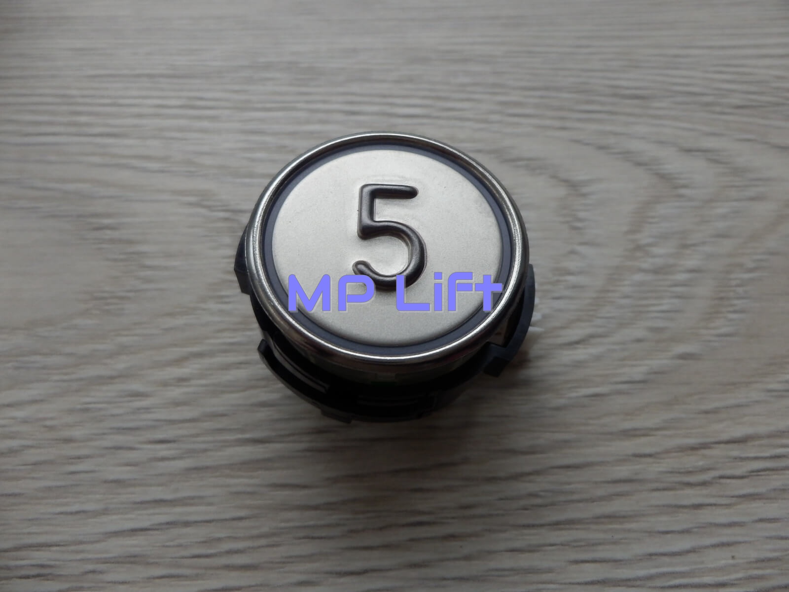 PRZYCISK SCHAEFER RT42 VIII LED "5" Z BRAILLEM, MATOWY, PODŚWIETLENIE NIEBIESKIE - obrazek 3