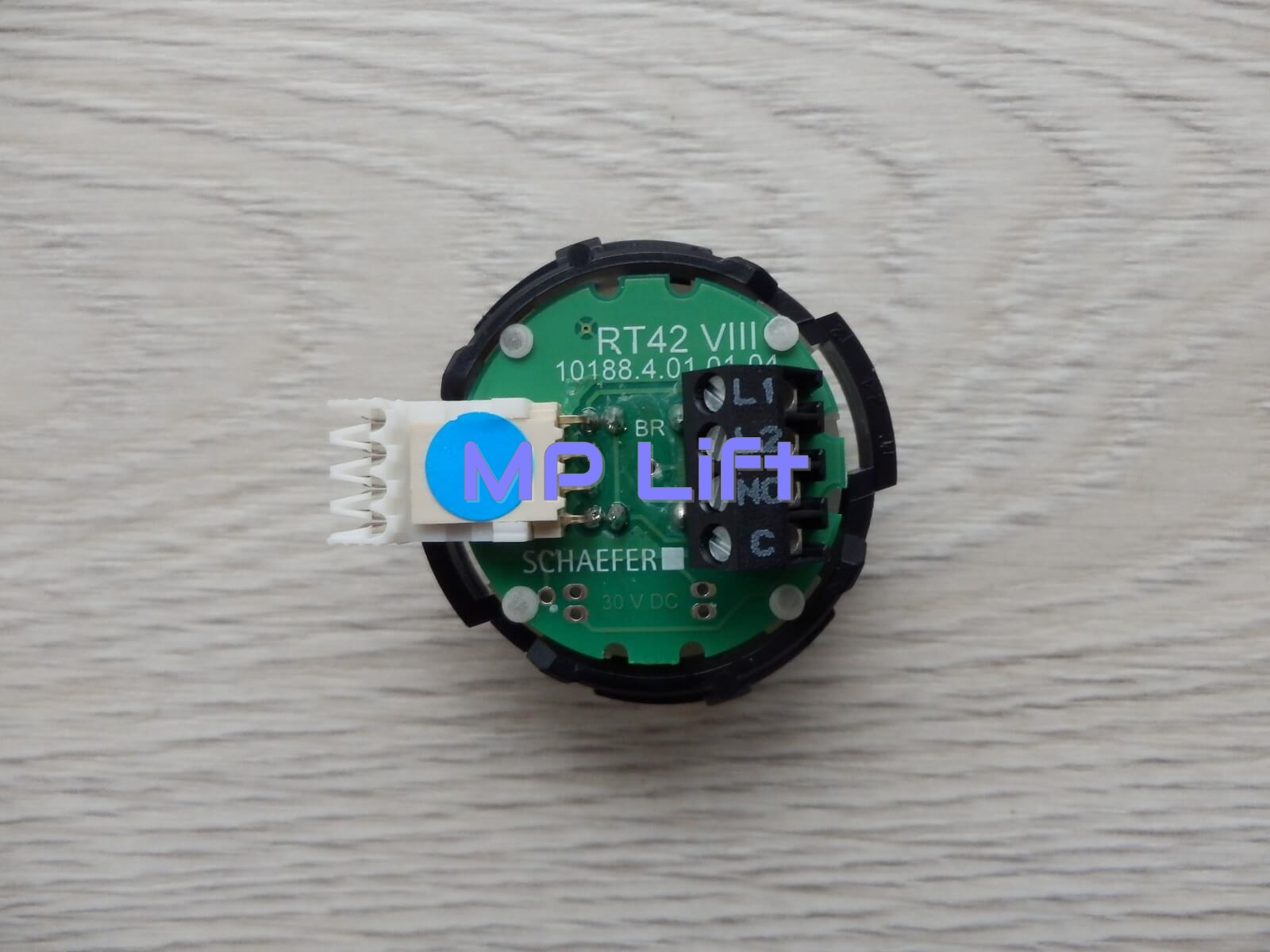 PRZYCISK SCHAEFER RT42 VIII LED "5" Z BRAILLEM, MATOWY, PODŚWIETLENIE NIEBIESKIE - obrazek 4