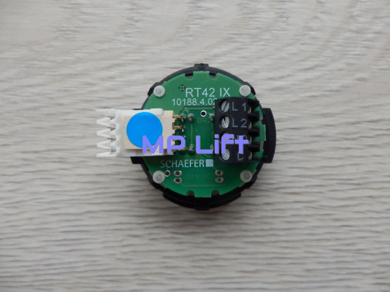 PRZYCISK SCHAEFER RT42 IX LED "WENTYLATOR" Z BRAILLEM, MATOWY, PODŚWIETLENIE NIEBIESKIE - obrazek 2