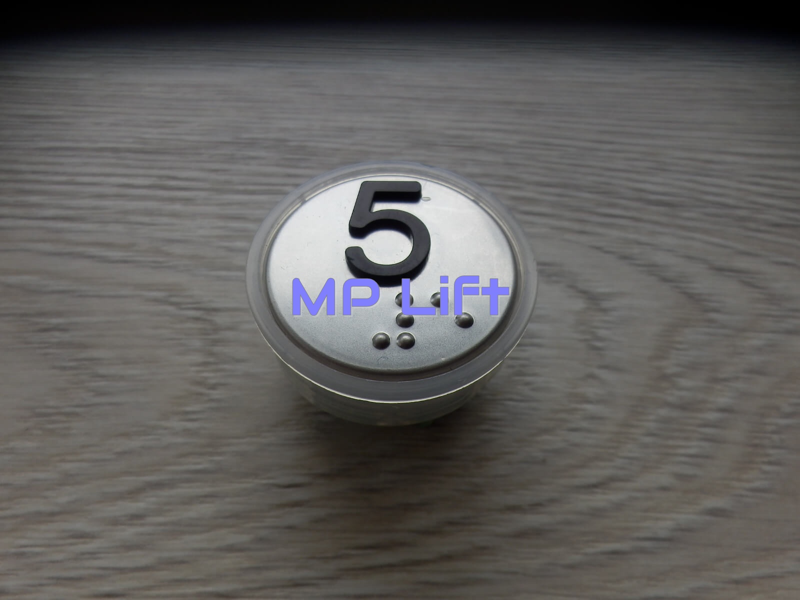 PRZYCISK VEGA VENUS XL "5" Z BRAILLEM, MATOWY, PODŚWIETLENIE CZERWONE, WKRĘTY - obrazek 3