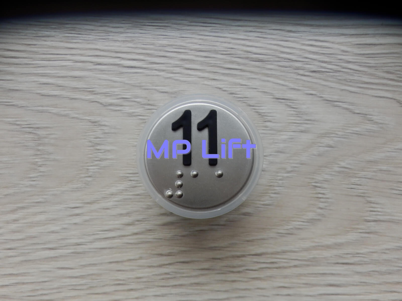 PRZYCISK VEGA VENUS XL "11" Z BRAILLEM, MATOWY, PODŚWIETLENIE CZERWONE, WKRĘTY