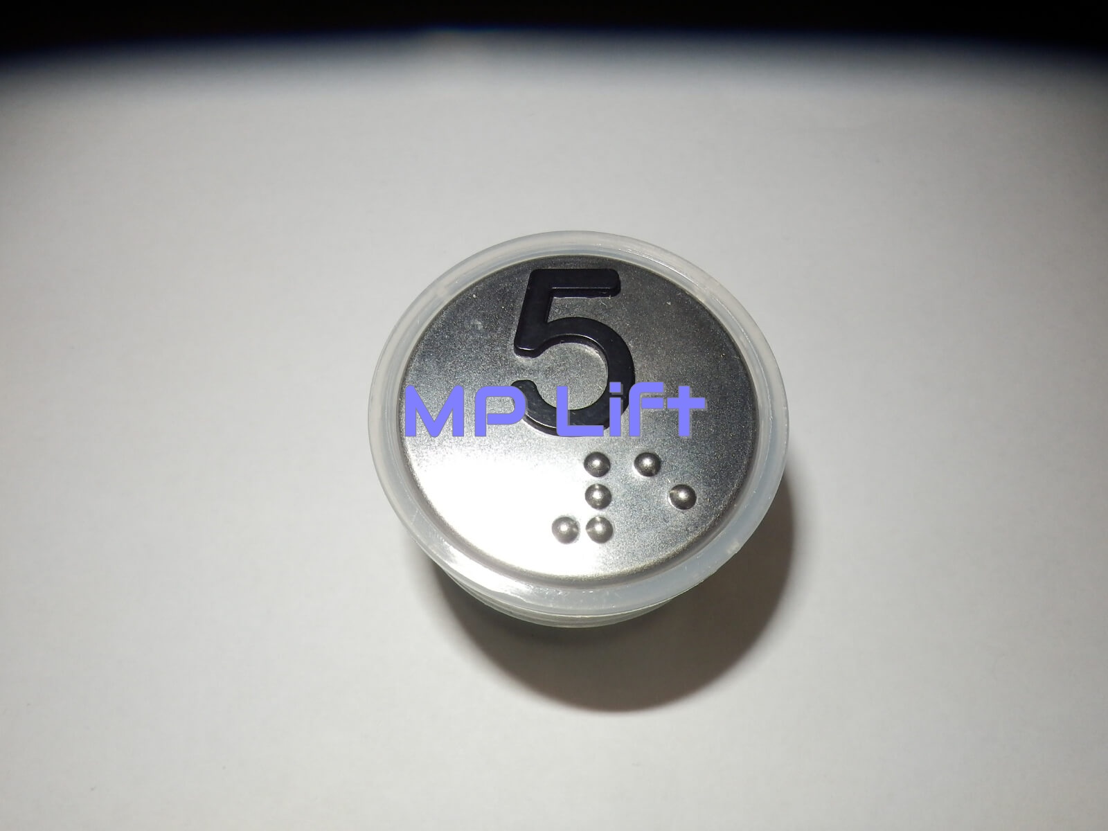 PRZYCISK VEGA VENUS XL "5" Z BRAILLEM, MATOWY, PODŚWIETLENIE NIEBIESKIE, WKRĘTY - obrazek 4