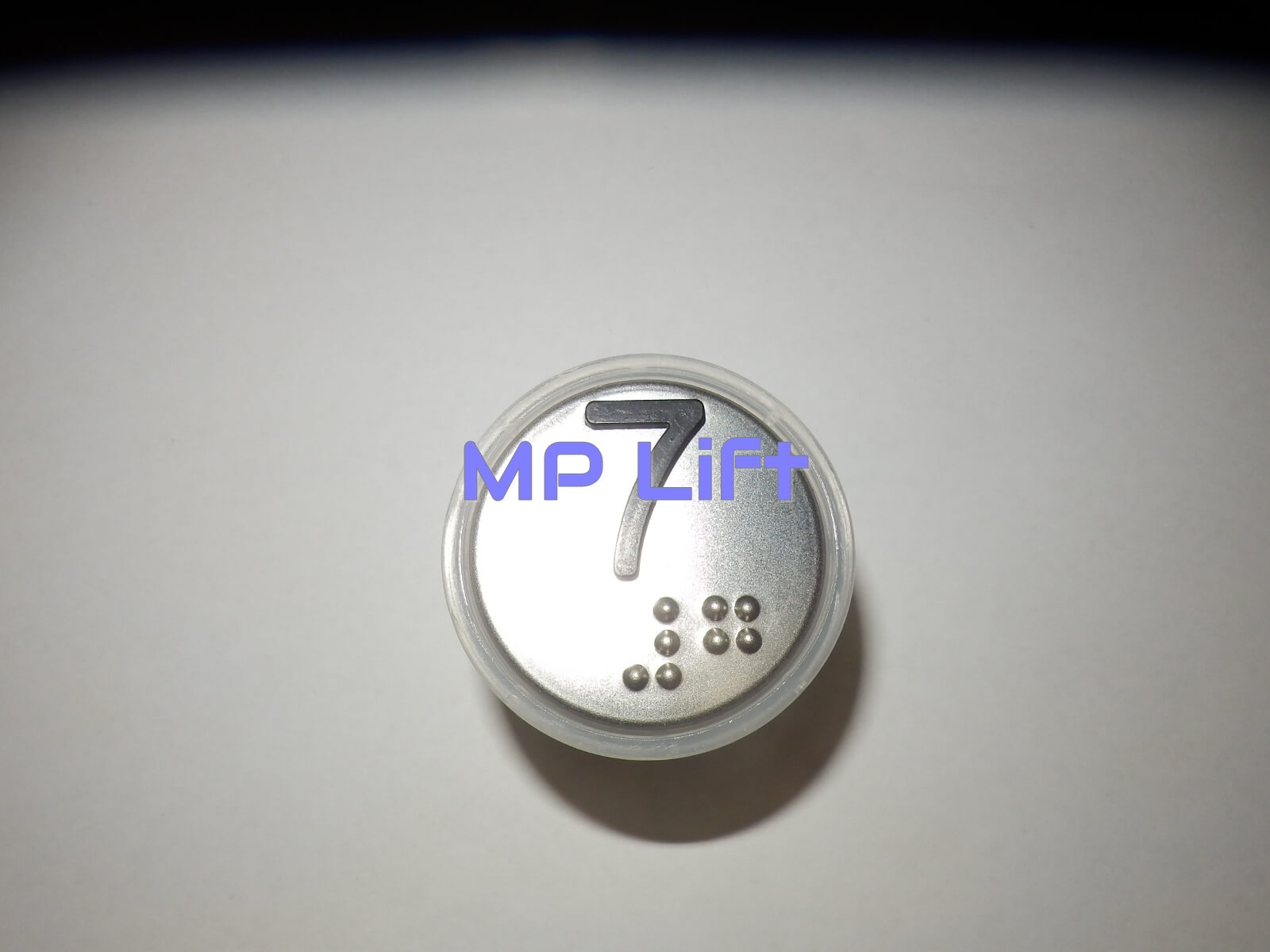 PRZYCISK VEGA VENUS XL "7" Z BRAILLEM, MATOWY, PODŚWIETLENIE NIEBIESKIE, WKRĘTY