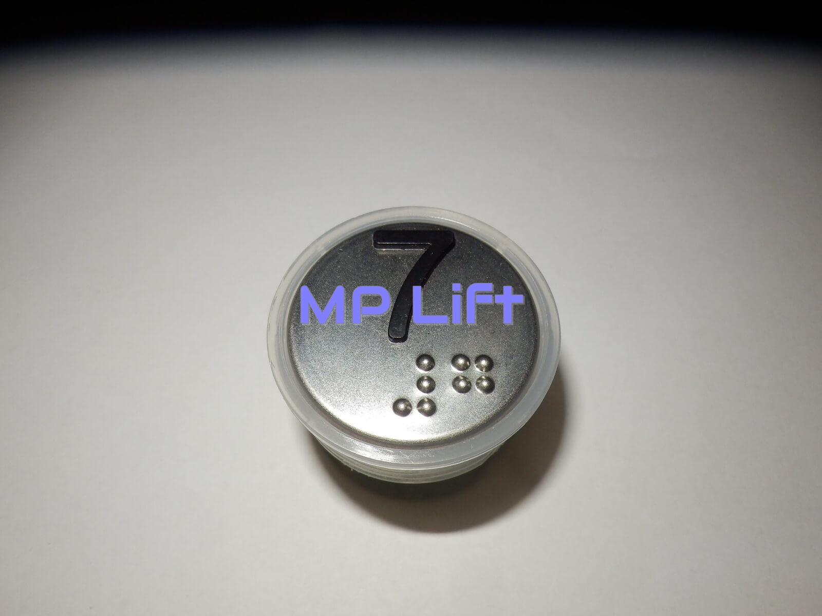 PRZYCISK VEGA VENUS XL "7" Z BRAILLEM, MATOWY, PODŚWIETLENIE NIEBIESKIE, WKRĘTY - obrazek 3