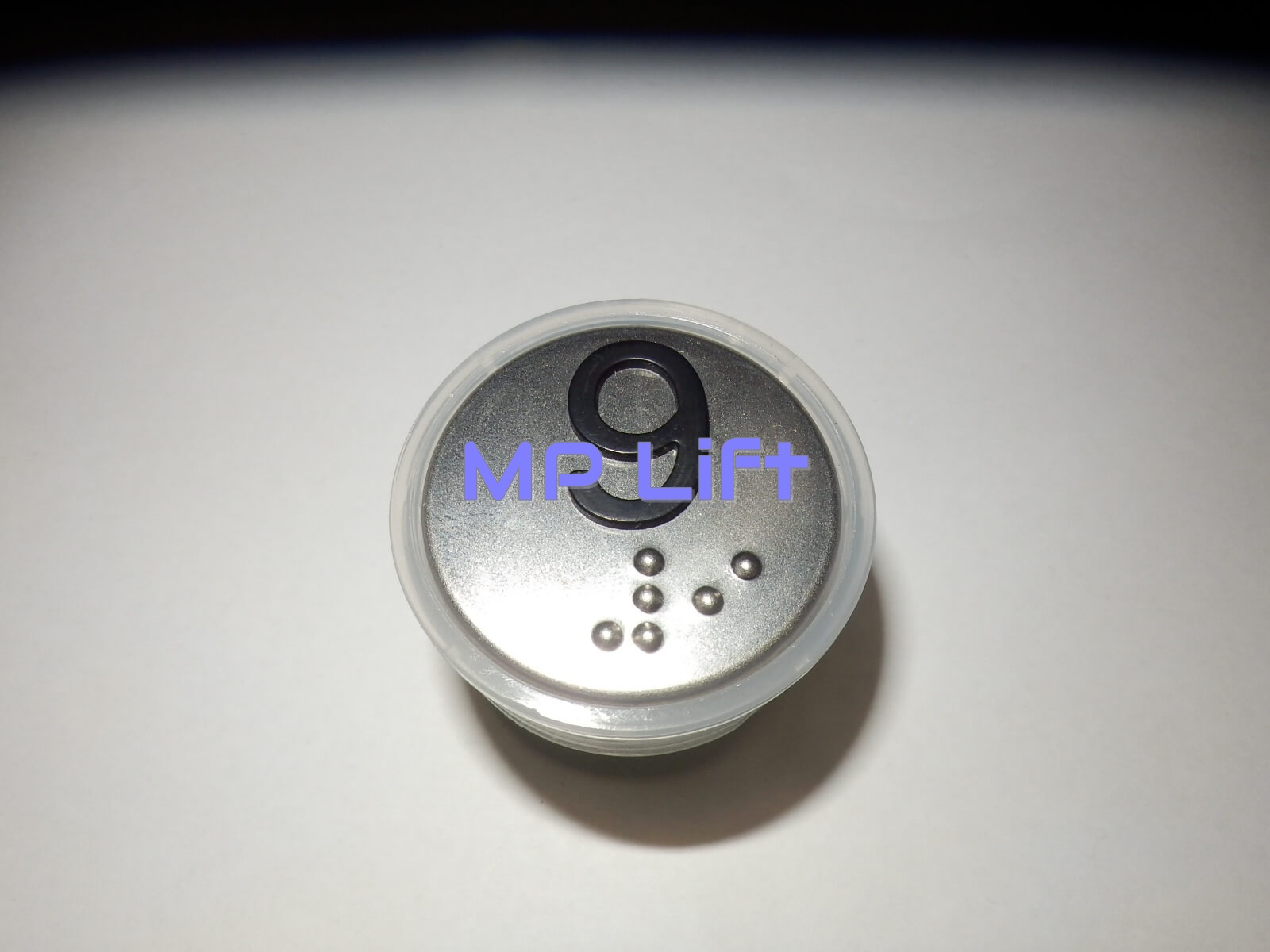 PRZYCISK VEGA VENUS XL "9" Z BRAILLEM, MATOWY, PODŚWIETLENIE NIEBIESKIE, WKRĘTY - obrazek 3