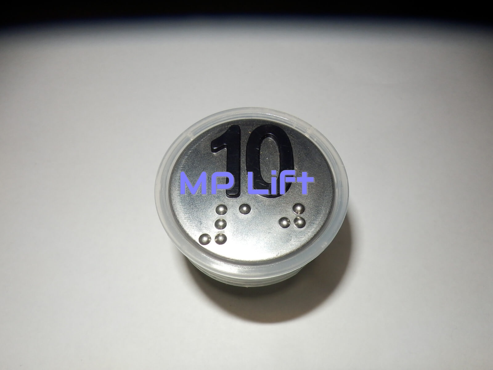 PRZYCISK VEGA VENUS XL "10" Z BRAILLEM, MATOWY, PODŚWIETLENIE NIEBIESKIE, WKRĘTY - obrazek 3